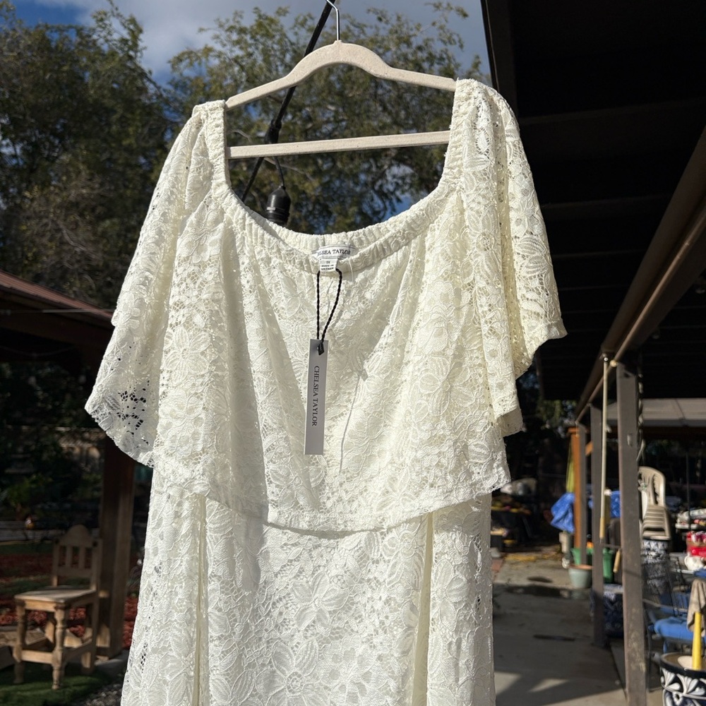 Chelsea Taylor White Lace Dress plus size - Picture 6 of 9